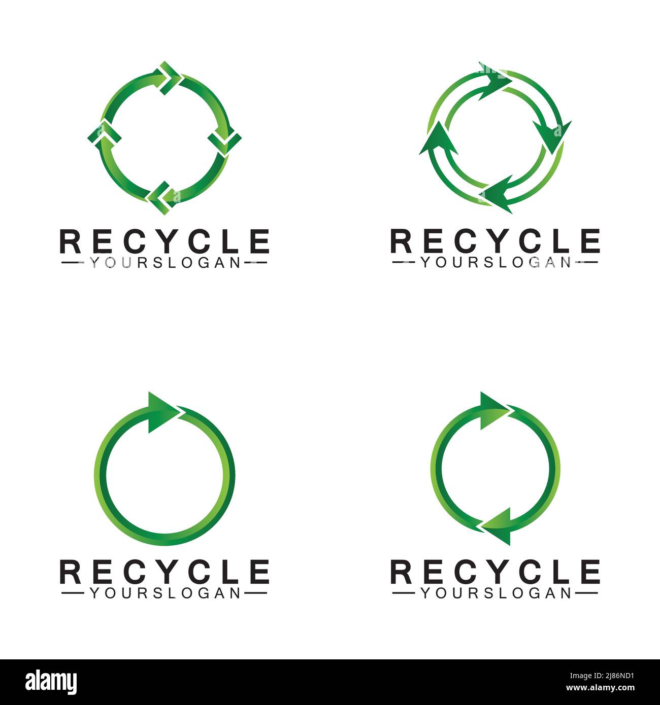 green arrow recycle logo vector icon template Stock Vector