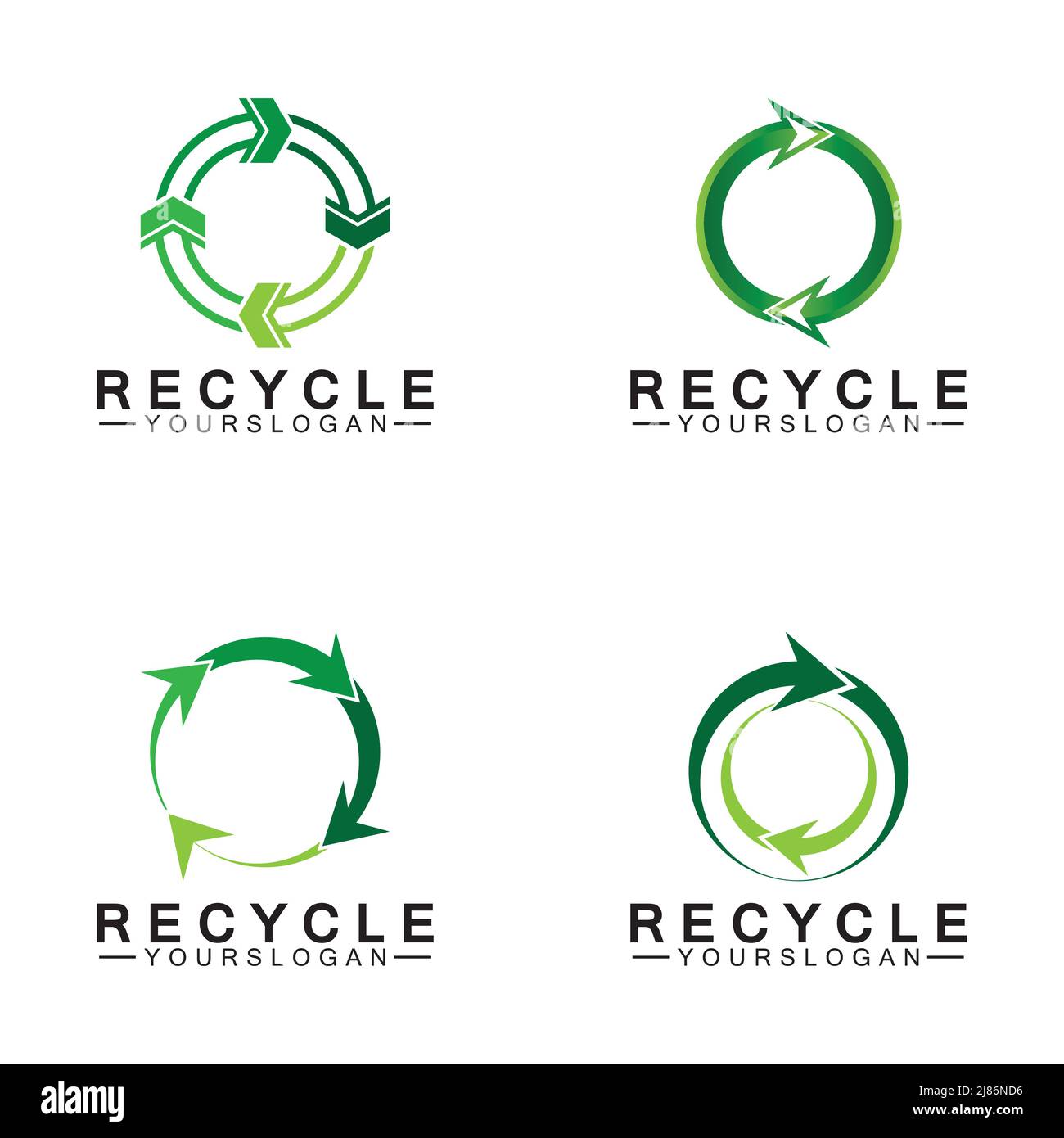 green arrow recycle logo vector icon template Stock Vector
