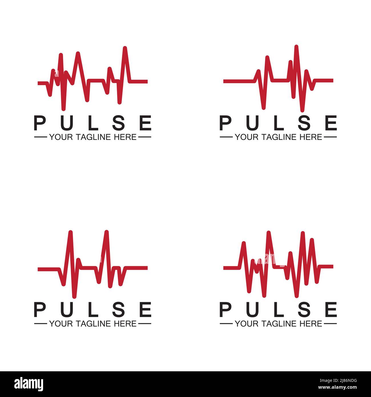 Red pulse line logo vector icon design Stock Vector