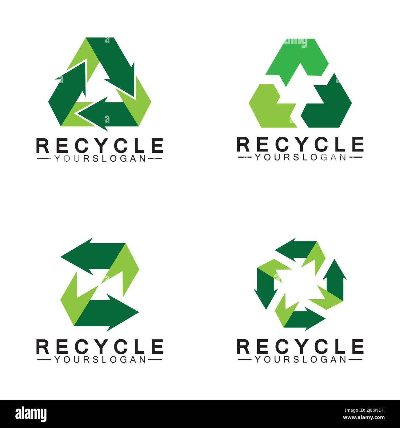 green arrow recycle logo vector icon template Stock Vector