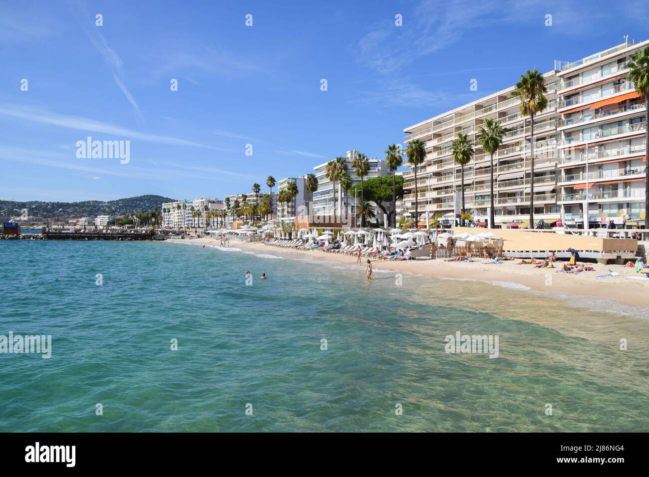 Beach in Juan Les Pins, South of France Stock Photo - Alamy