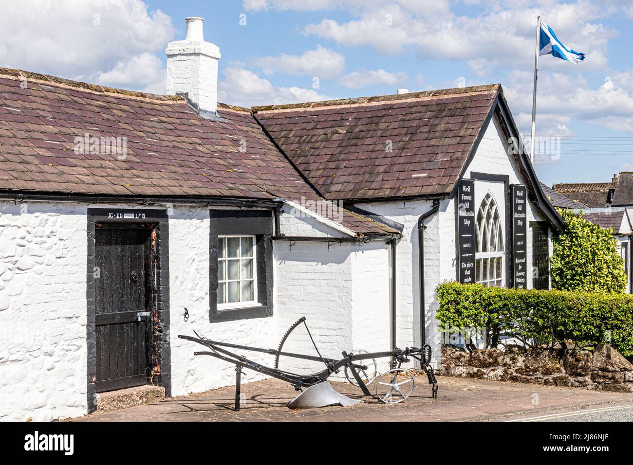 The world famous Old Blacksmiths Shop, home of the anvil wedding, at Gretna Green, Dumfries & Galloway, Scotland UK Stock Photo