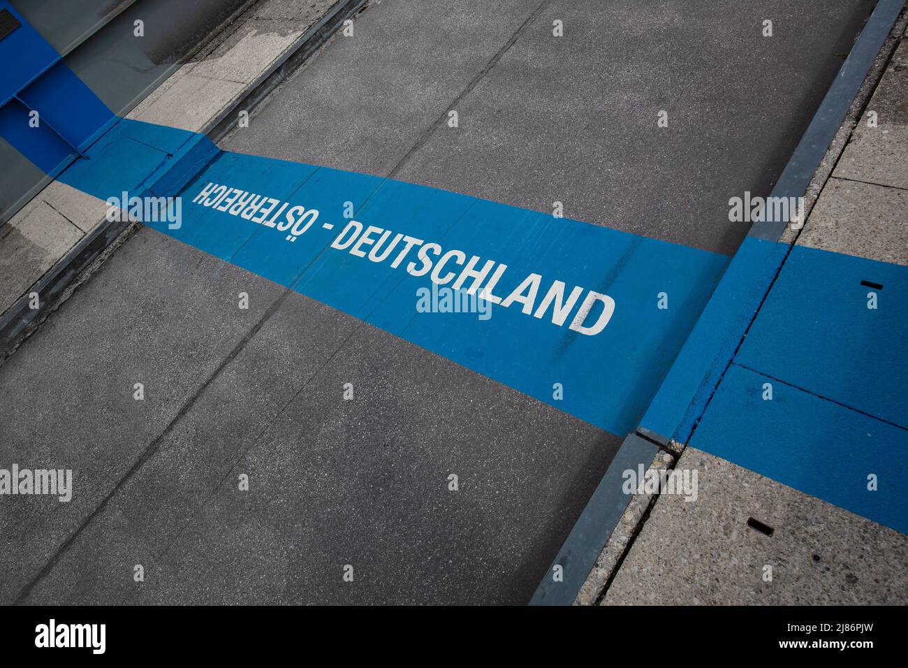 Austrian Germany boarder - Stock Image