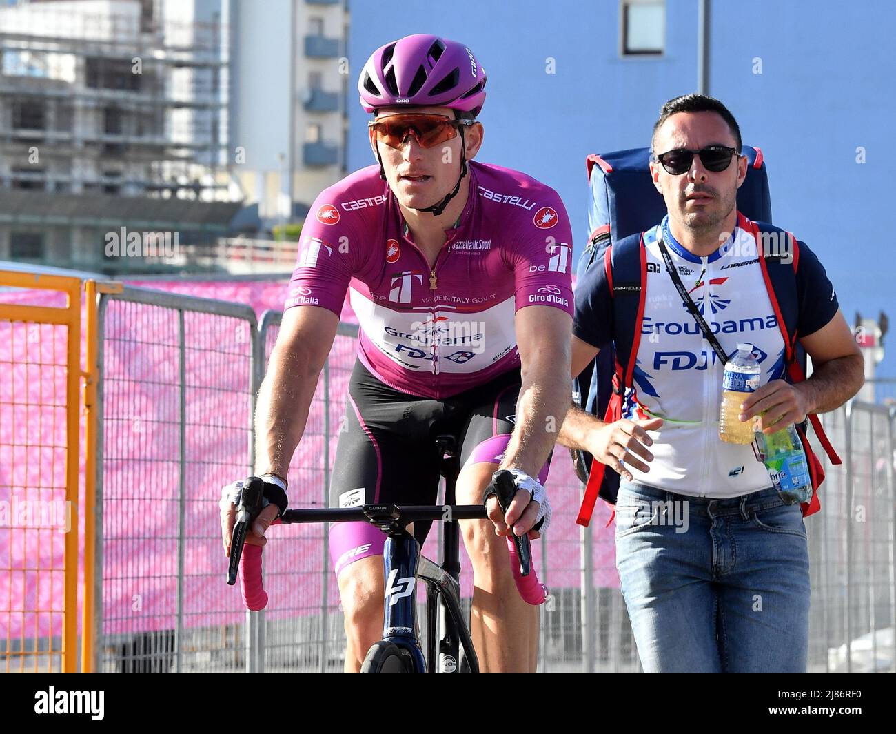 Cycling - Giro d'Italia - Stage 7 - Diamante to Potenza, Italy - May 13,  2022 Groupama - FDJ's Arnaud Demare wearing the maglia ciclamino jersey  after Stage 7 REUTERS/Jennifer Lorenzini Stock Photo - Alamy