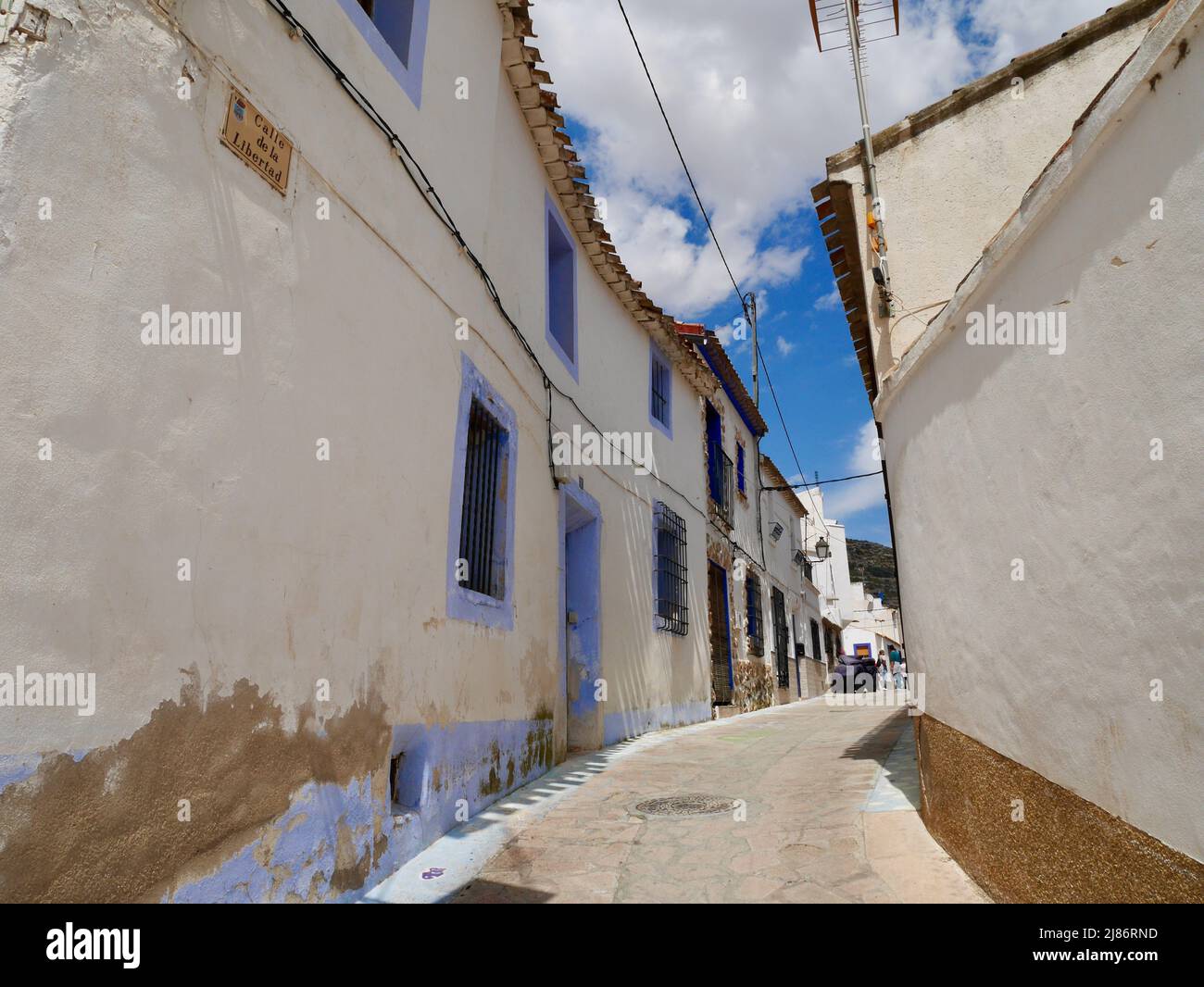 Back street in Alcala del Jucar, Province of Albacete, Spain. Stock Photo