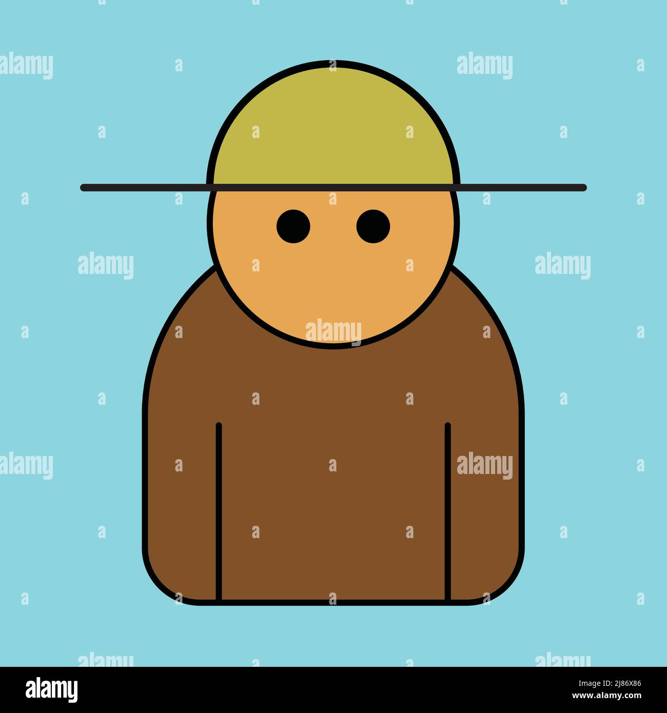 Cowboy man hat - flat design vector illustration Stock Vector
