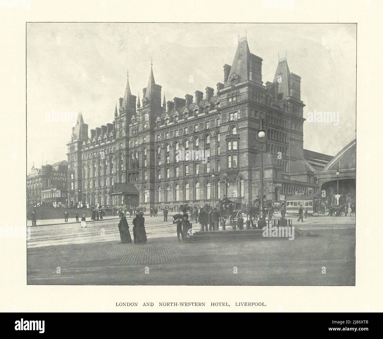 London and North-Western Hotel, Liverpool 1903 old antique print picture Stock Photo
