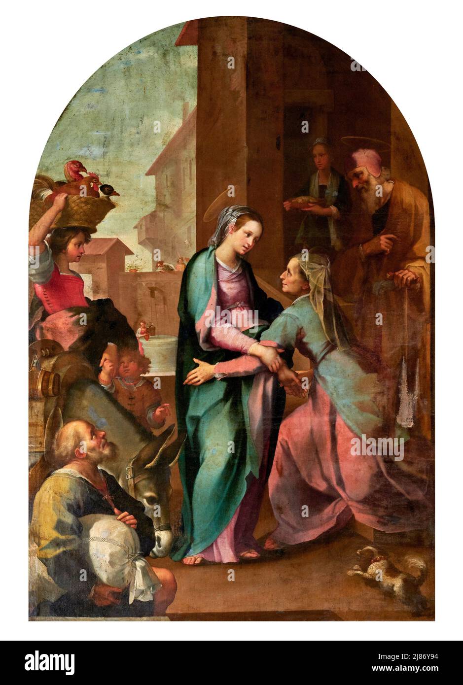 Visitazione - olio su tela - Ventura Salimbeni - inizio del XVII secolo - San Quirico d’Orcia (Si) ,Italia,chiesa di S. Francesco Stock Photo