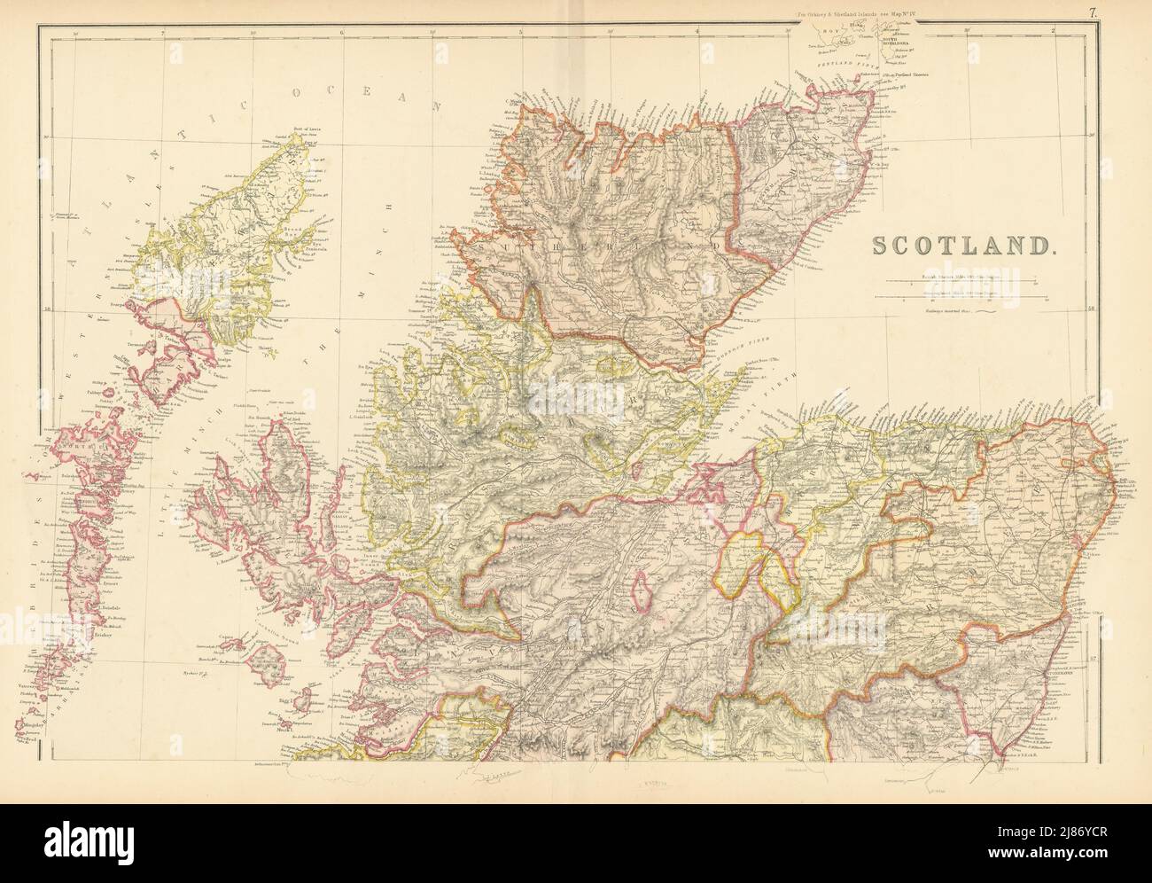 SCOTLAND NORTH. Highlands & islands. Western Isles. Hebrides. BLACKIE 1886 map Stock Photo