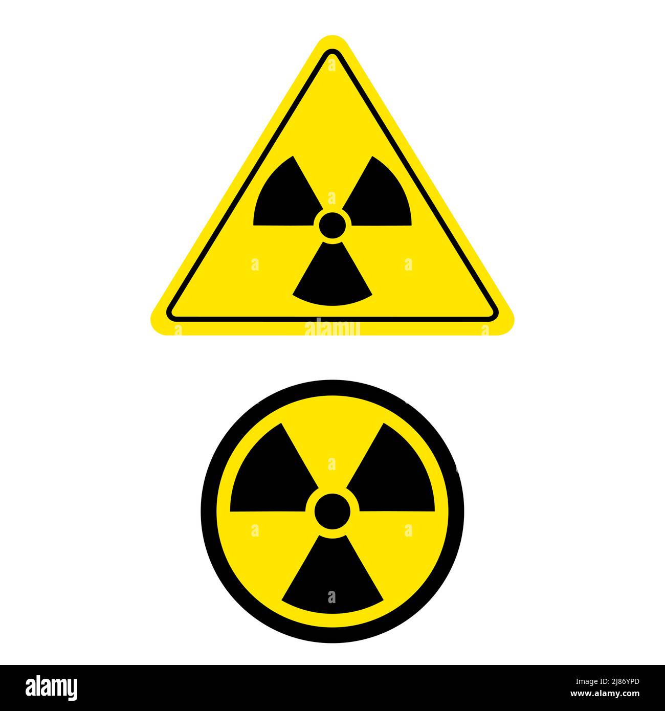 Radiation yellow and black signs Stock Vector