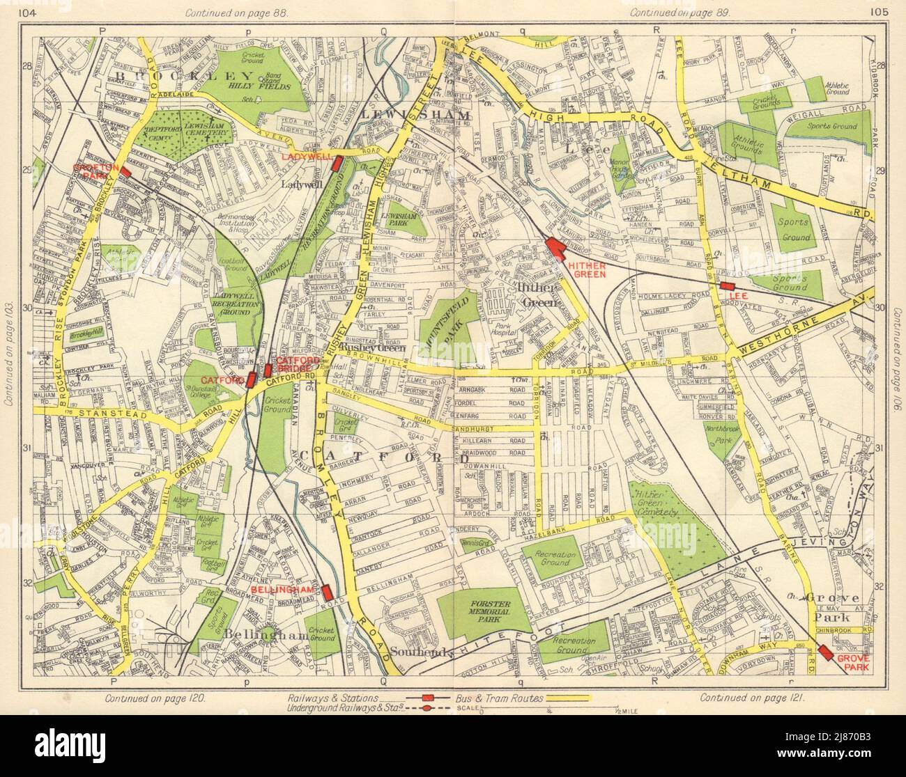 SE LONDON. Catford Bellingham Hither Green Lewisham Lee Ladywell 1948