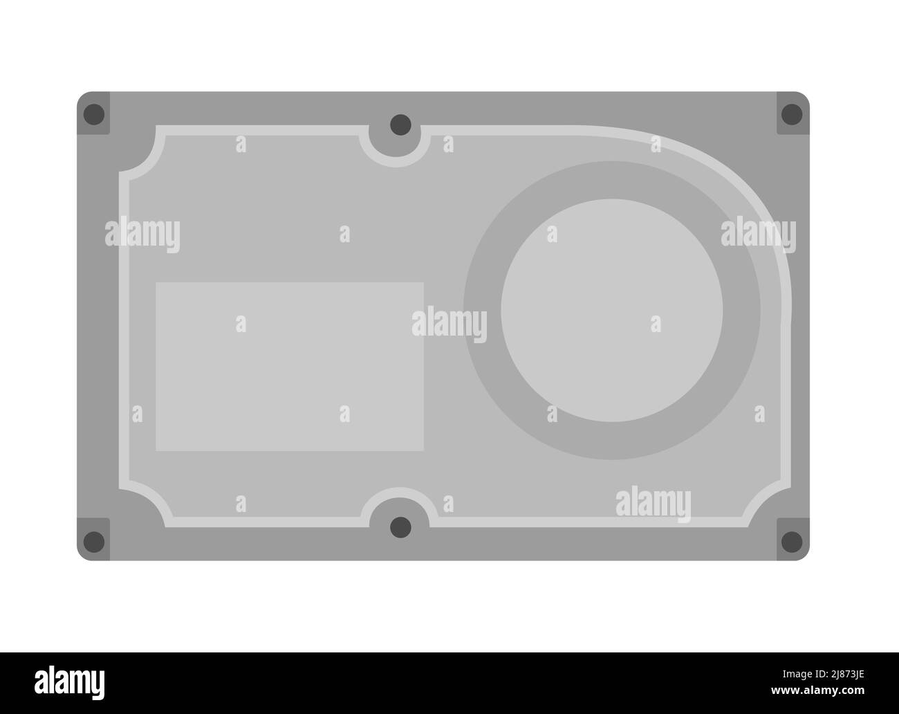 Hard disk drive. Analog HDD. Spare part for personal computer. Isolated on white background. PC or laptop accessories. Vector. Stock Vector