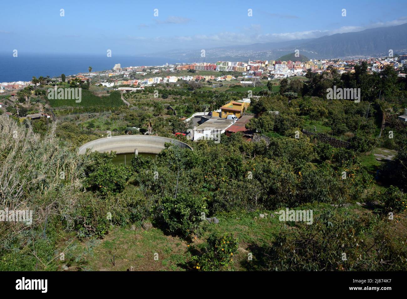 A Spanish finca, or farming plantation, near the town of Los Realejos, on the island of Tenerife, Canary Islands, Spain. Stock Photo