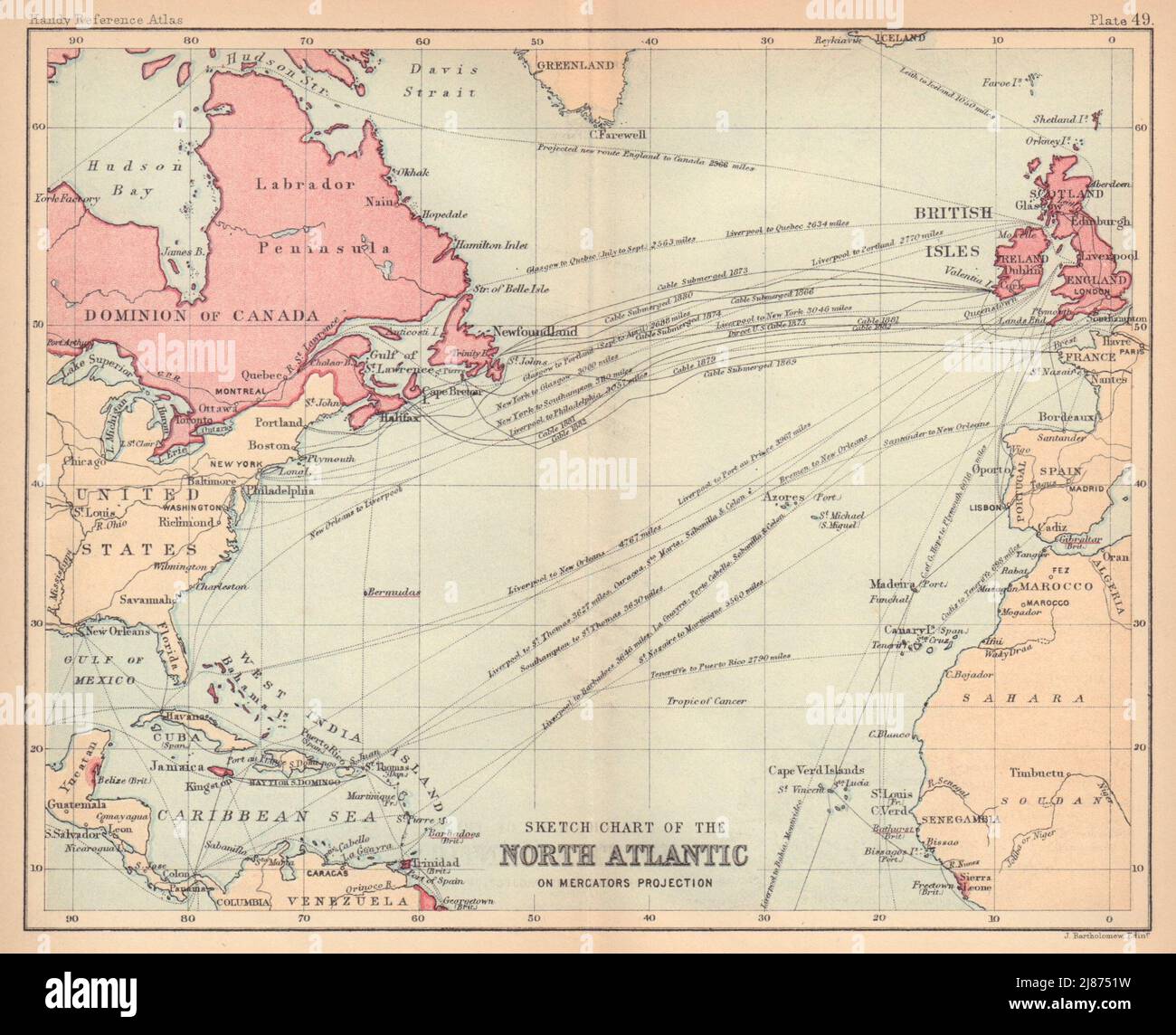 Atlantic Ocean Shipping Lanes Map 