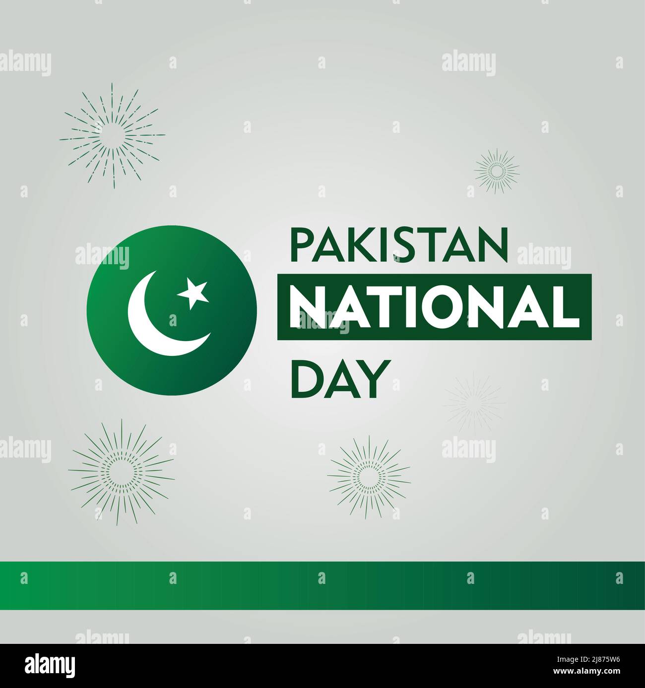 Pakistan National Day 14th of August Pakistan Independence Day with famous landmarks. Stock Vector