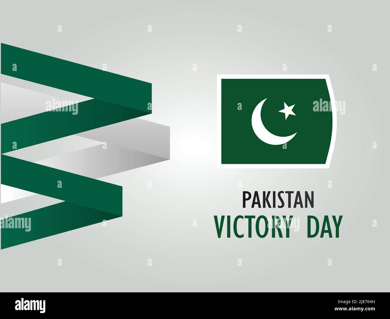 Pakistan victory day celebration background with ribbon design Stock Vector