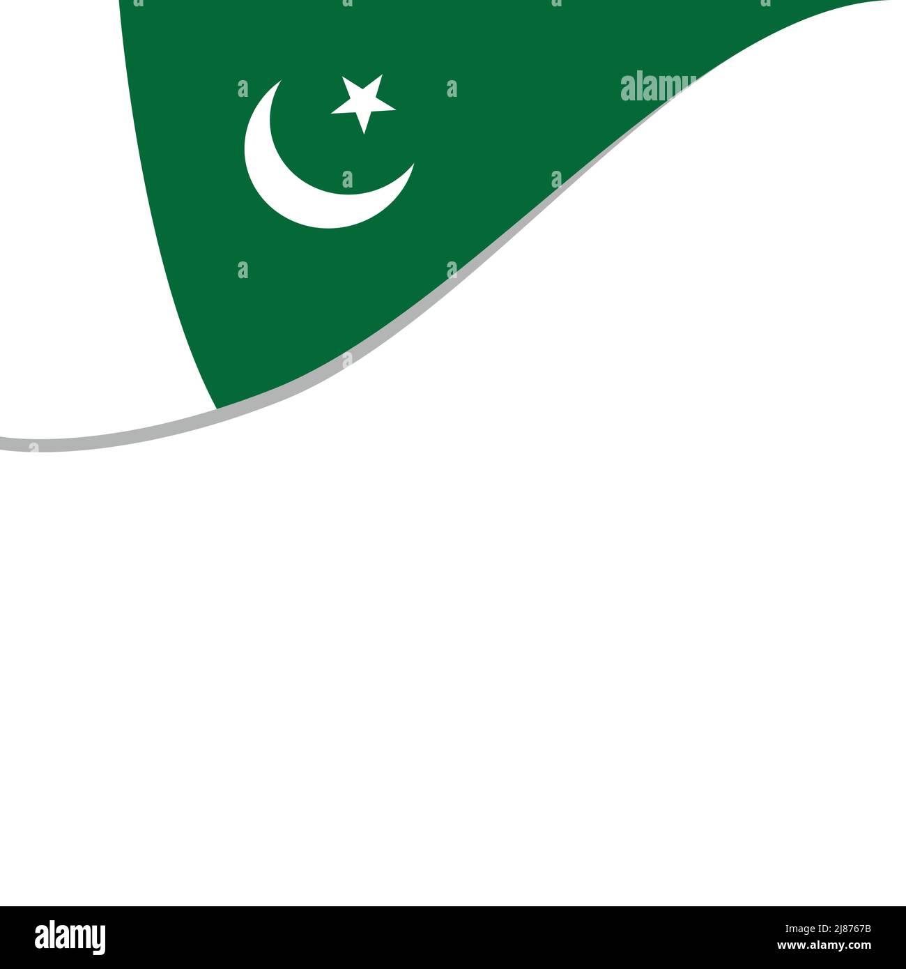 Pakistan Flag at top corner with white background Stock Vector