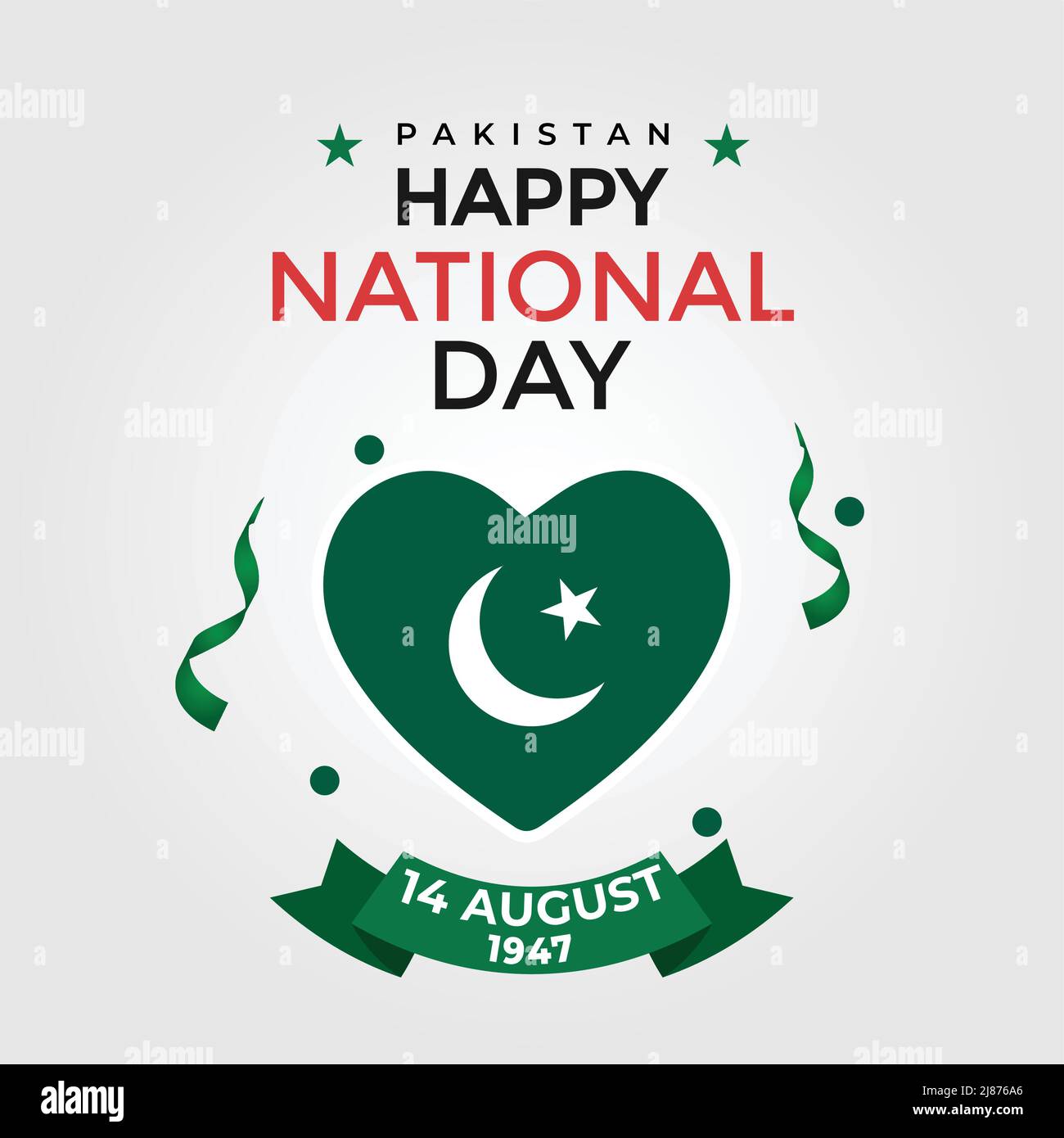 Happy national day with Pakistan Flag Stock Vector