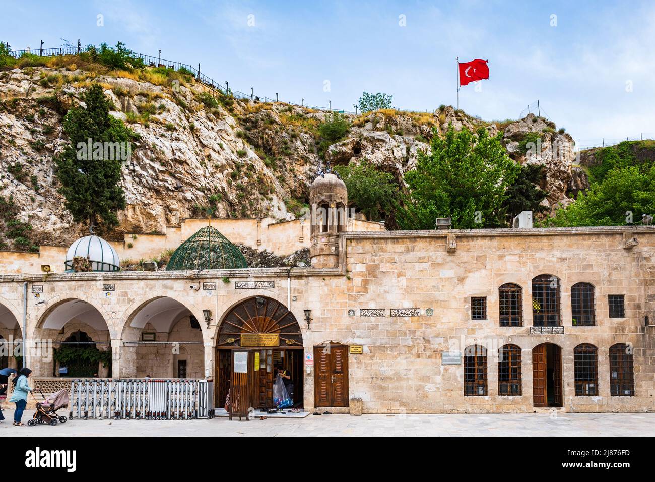 Urfa, Turkey - May 2022: Cave of Abraham within the compound of the  Mevlid-I Halil Mosque. Abraham's cave in Sanliurfa Stock Photo
