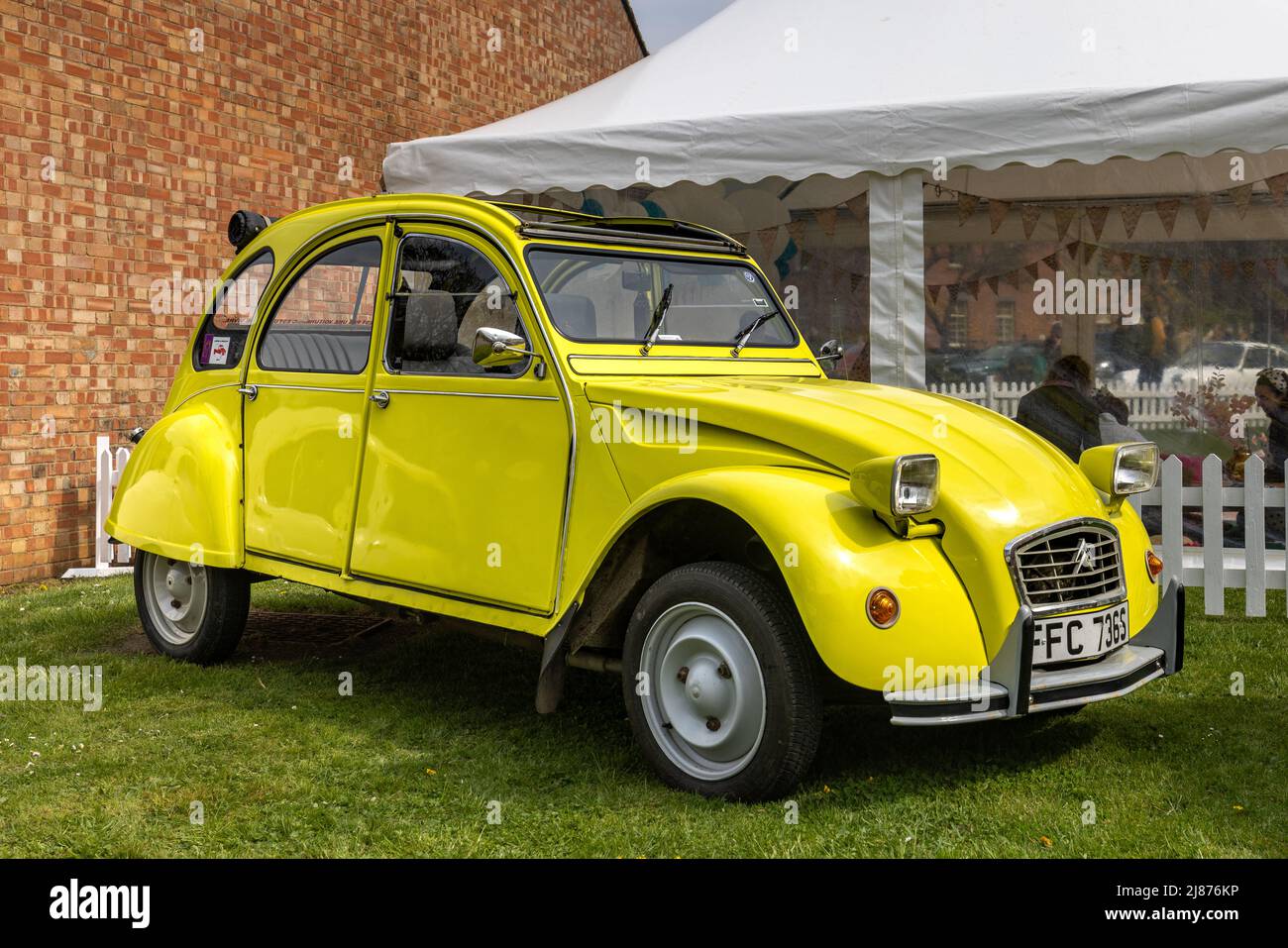 Citroen 2CV ‘FFC 736S’ on display at the April Scramble held at the Bicester Heritage Centre on the 23rd April 2022 Stock Photo