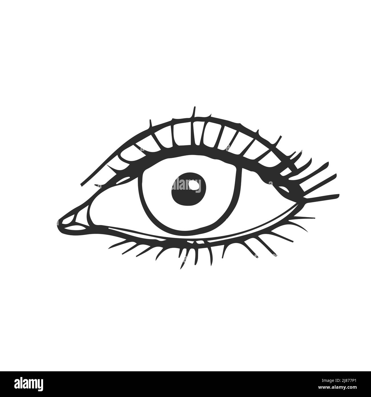 Doodle human Eye. Vector sketch isolated Stock Vector