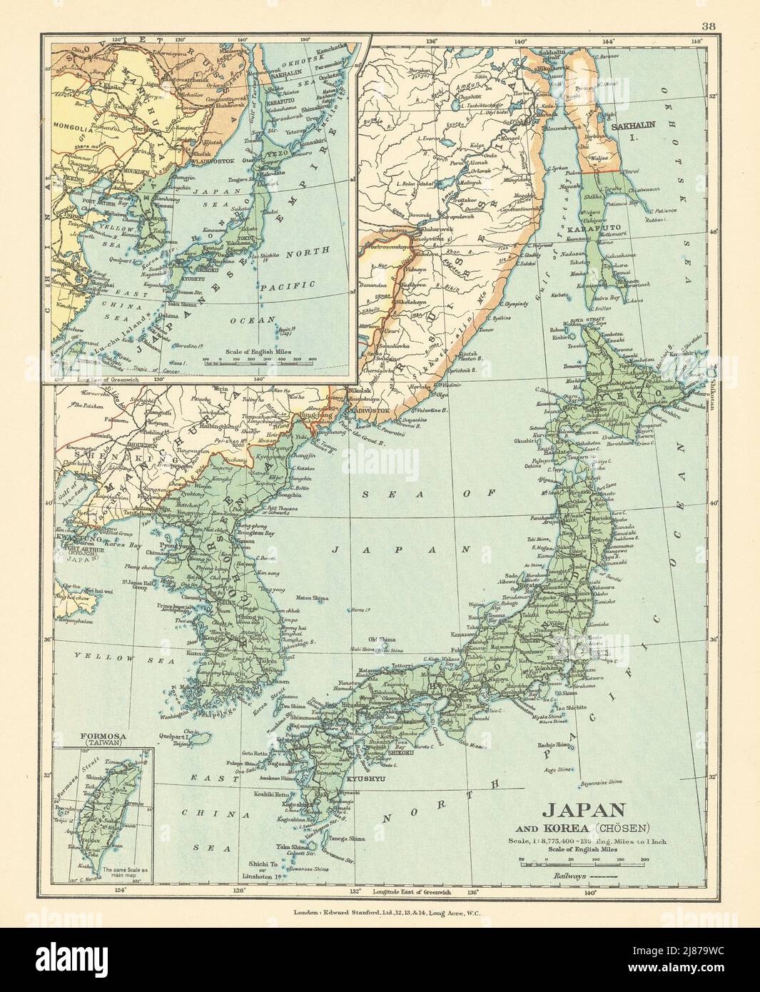 Korea japan map 20th hi-res stock photography and images - Alamy