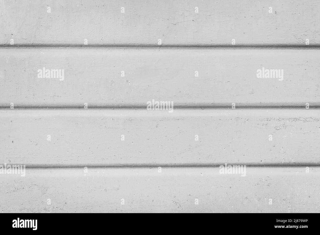 Old metal surface in grey paint with horizontal lines fence pattern