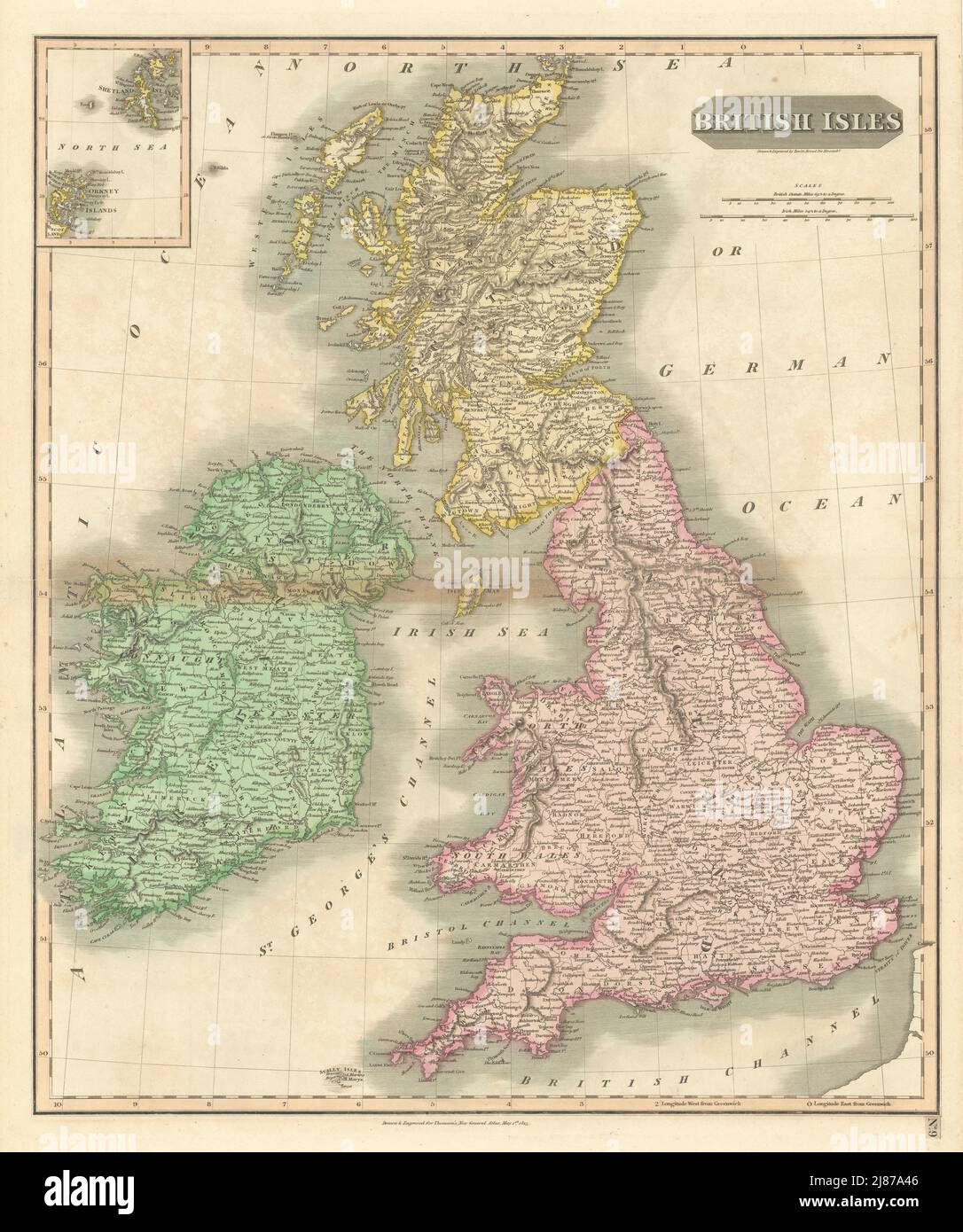 "British Isles" by John Thomson. England Ireland Scotland Wales 1817 