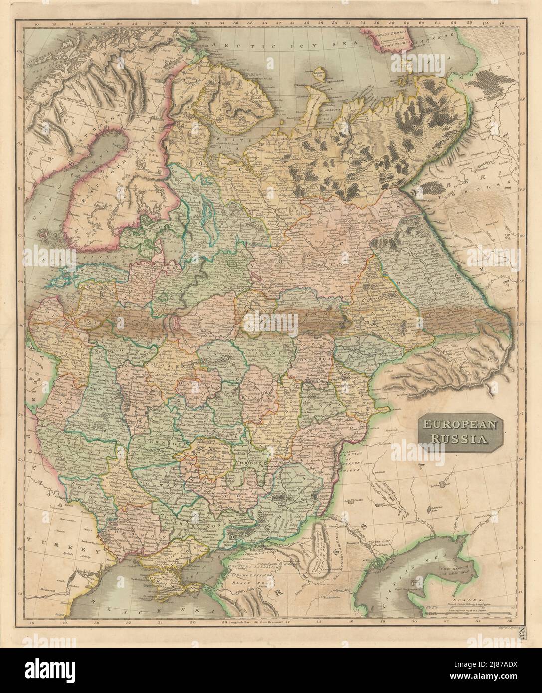 'European Russia' including Baltics Belarus Ukraine. THOMSON 1817 old map Stock Photo