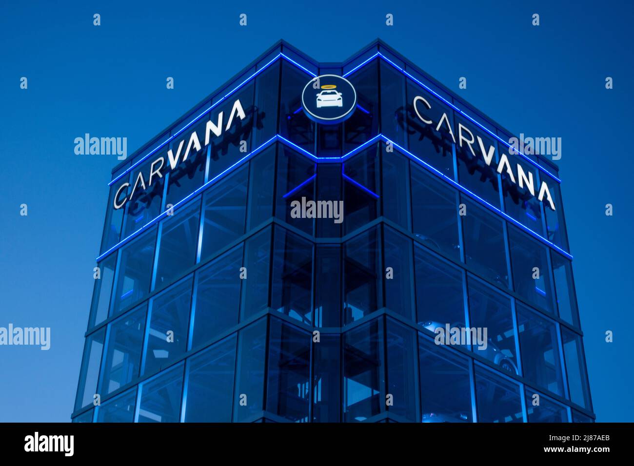 Carvana car vending machine in Greensboro NC Stock Photo