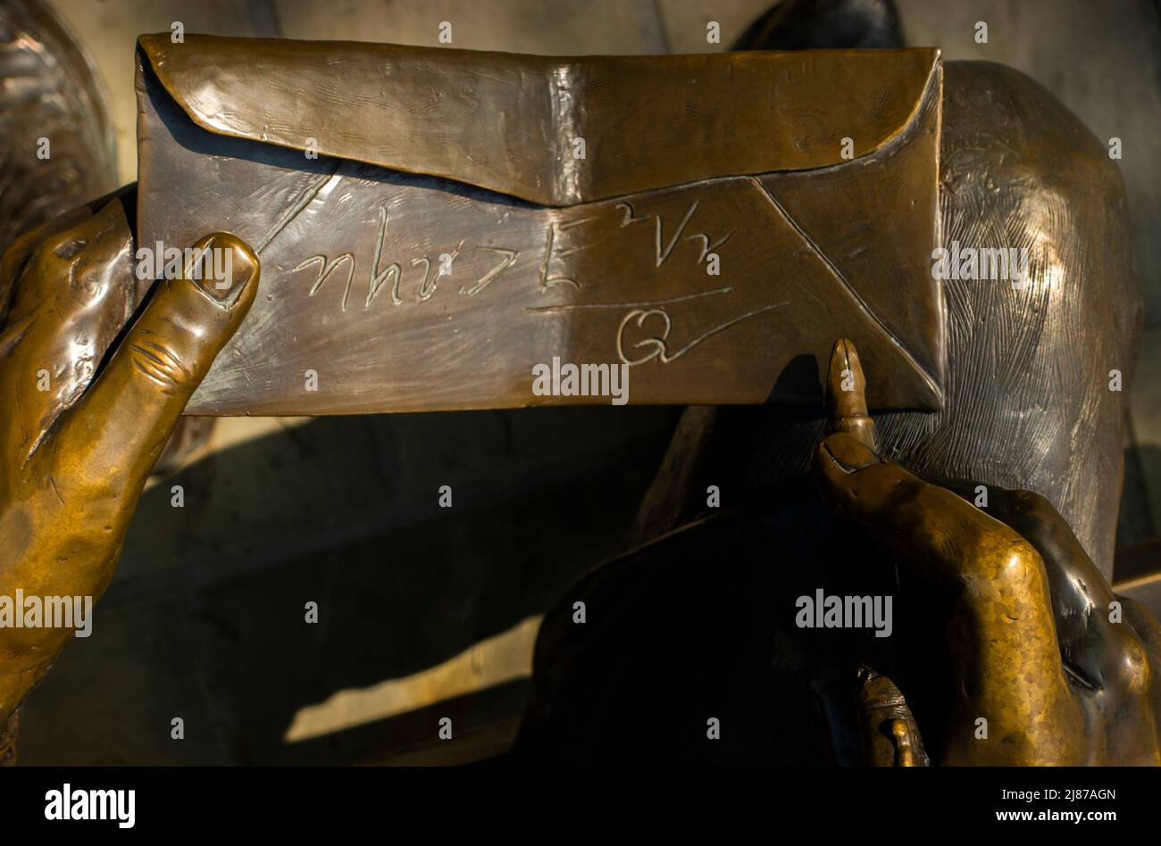 sculpture of Charles Hard Townes in downtown Greenville SC Stock Photo