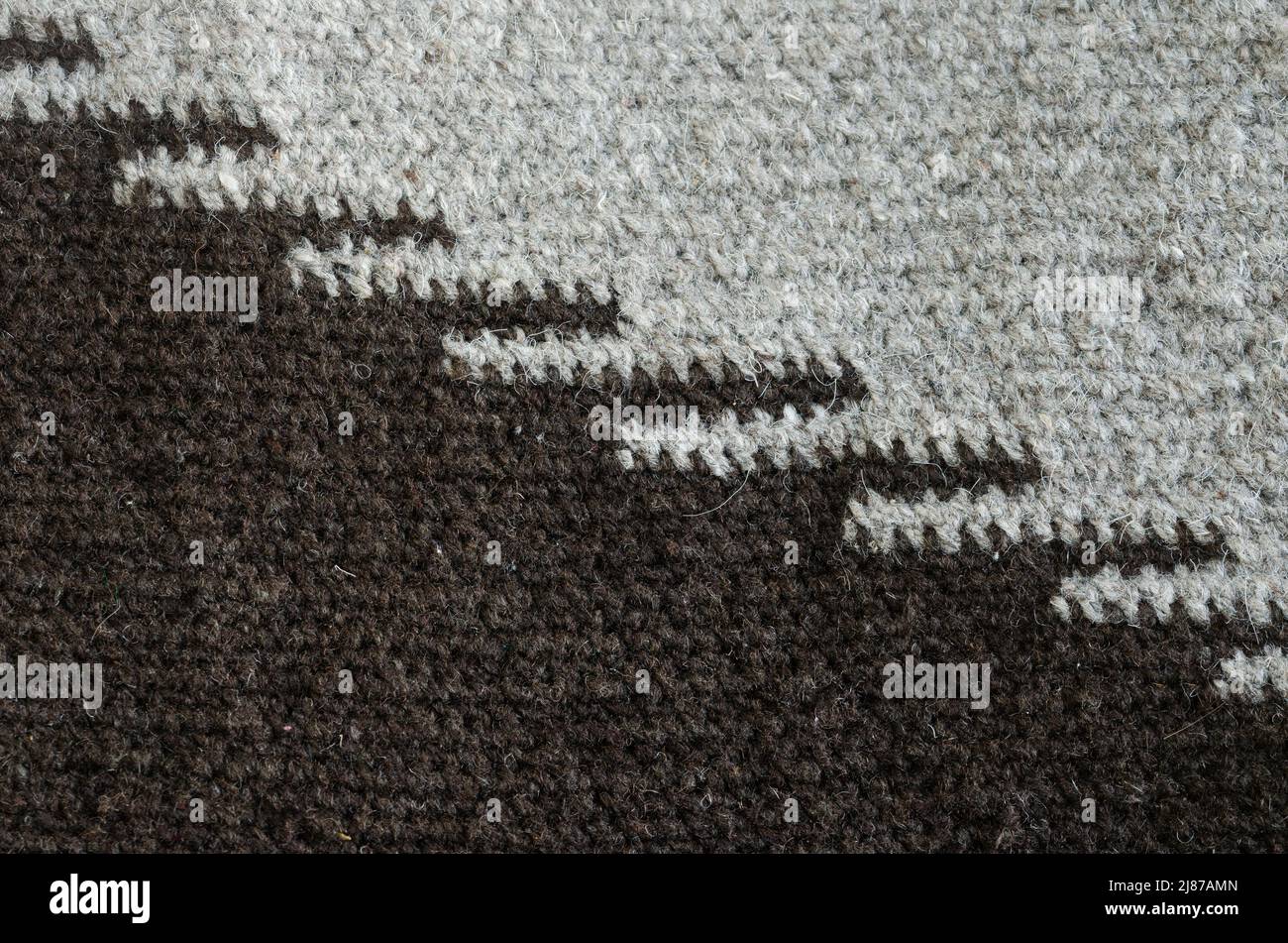 Texture of Arhuaca backpack weaving of the indigenous people of the Sierra Nevada de Santa Marta in Colombia. Stock Photo