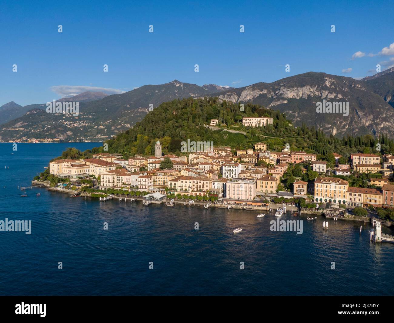 Aerial view of Bellagio on the Lake Como Stock Photo