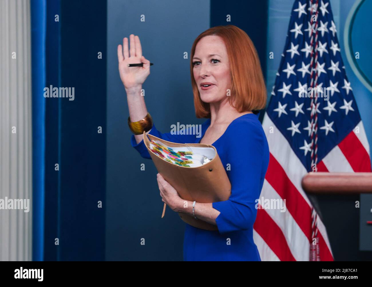 Washington DC, USA. 13th May, 2022. Press Secretary Jen Psaki conducts her final briefing as White House Press Secretary at the White House in Washington, DC on Friday, May 13, 2022. Photo by Oliver Contreras/UPI Credit: UPI/Alamy Live News Stock Photo