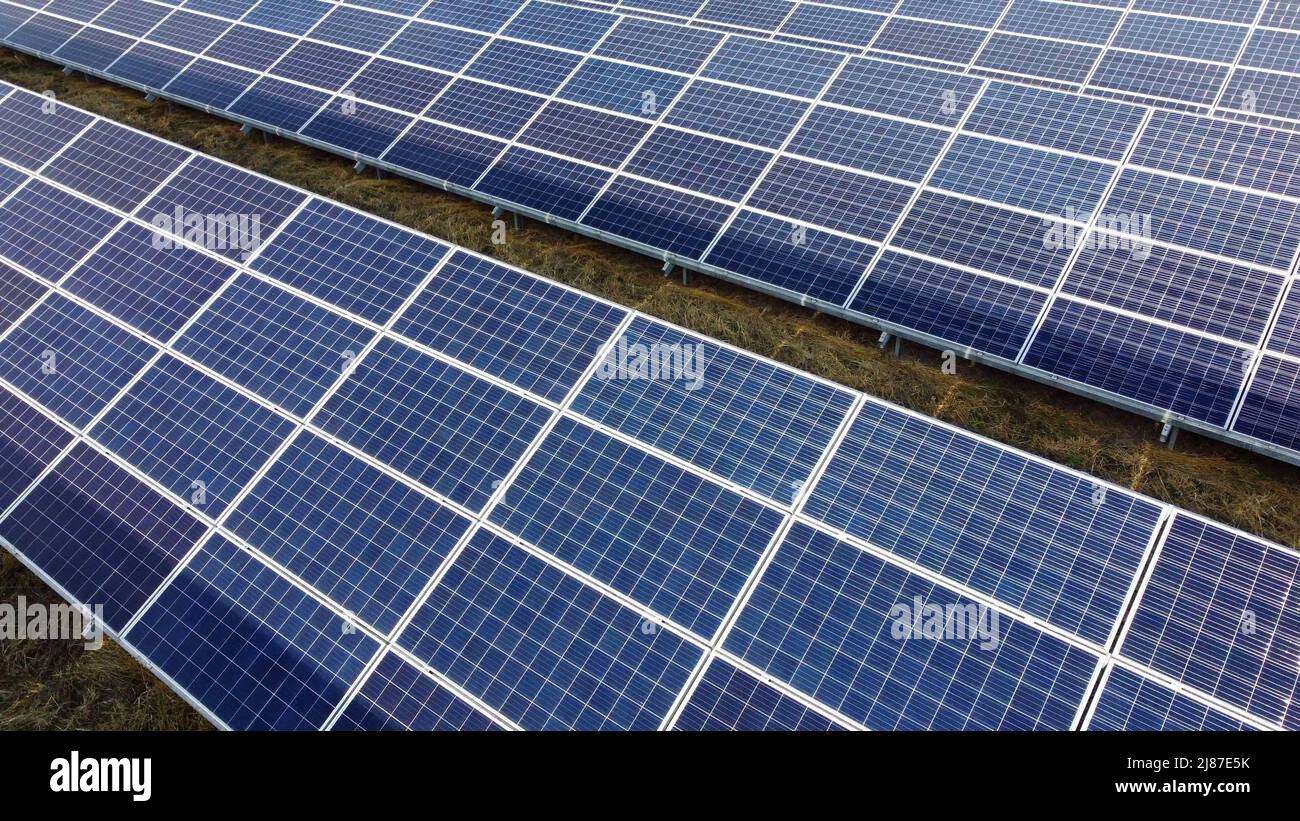 Aerial view solar farm photovoltaic hi-res stock photography and images ...