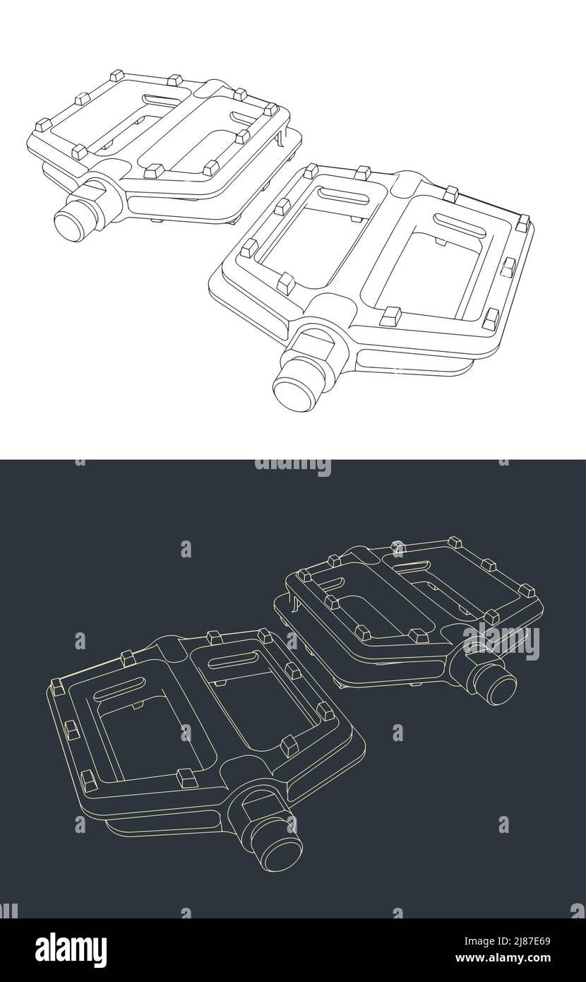 Stylized vector illustration of drawings of bicycle pedals Stock Vector