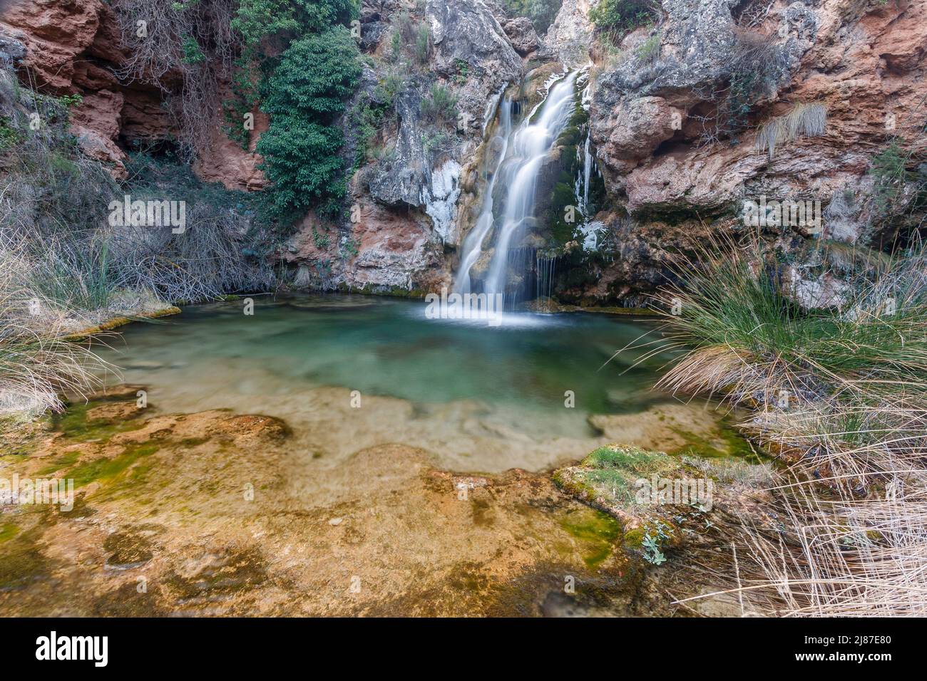 Salto de la Polaina waterfall, Gudar Javalambre, Teruel, Spain Stock Photo