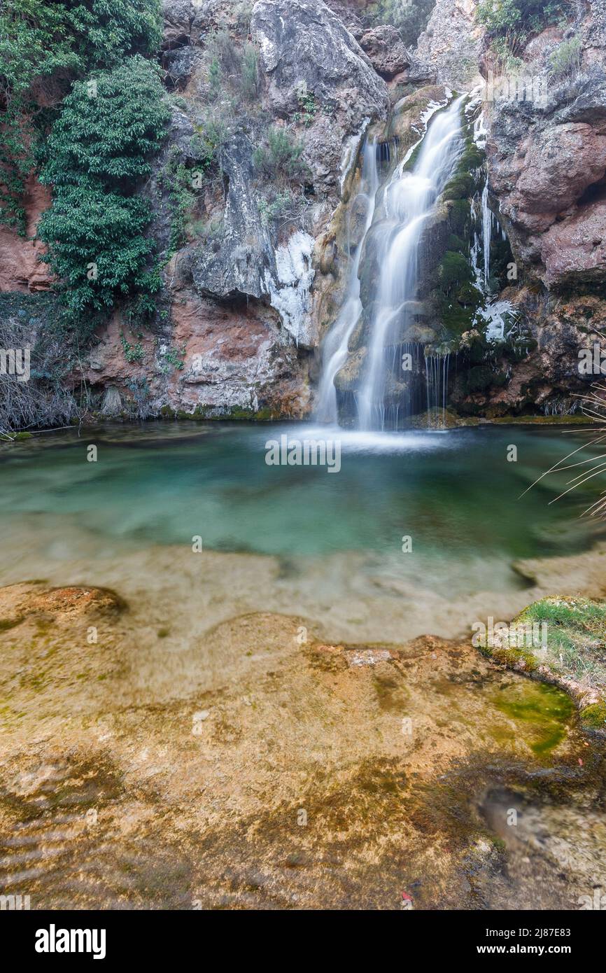 Salto de la Polaina waterfall, Gudar Javalambre, Teruel, Spain Stock Photo
