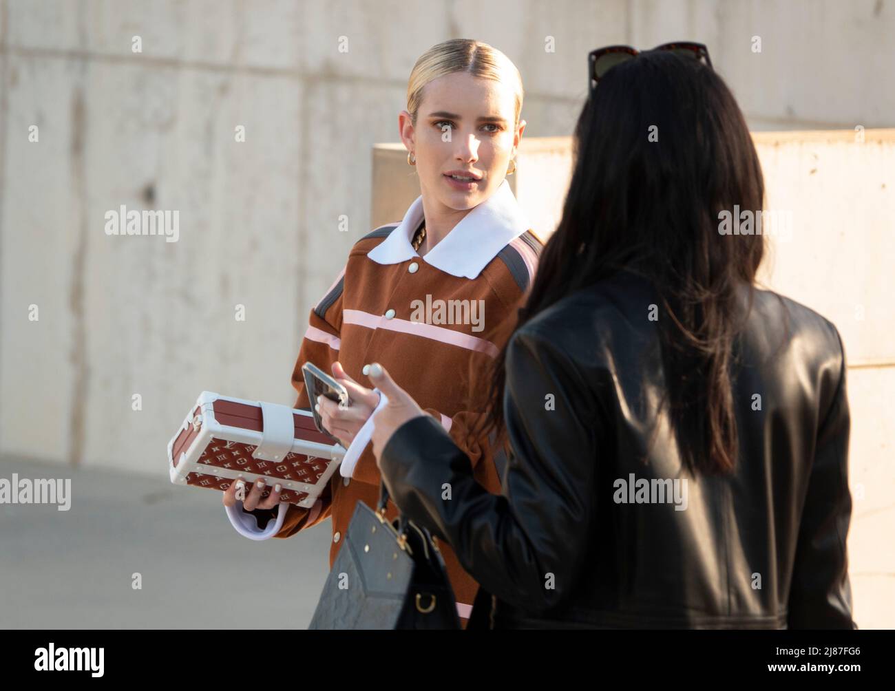 May 12, 2022, San Diego, California, USA: Actress Emma Roberts arrives at Louis Vuitton's 2023 Cruise Show at the Salk Institute for Biological Studies. (Credit Image: © K.C. Alfred/ZUMA Press Wire) Stock Photo