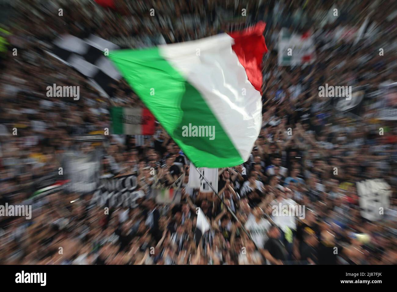 Rome, Italy, 11th May 2022. Juventus fans during the Coppa Italia match at Stadio Olimpico, Rome. Picture credit should read: Jonathan Moscrop / Sportimage Stock Photo