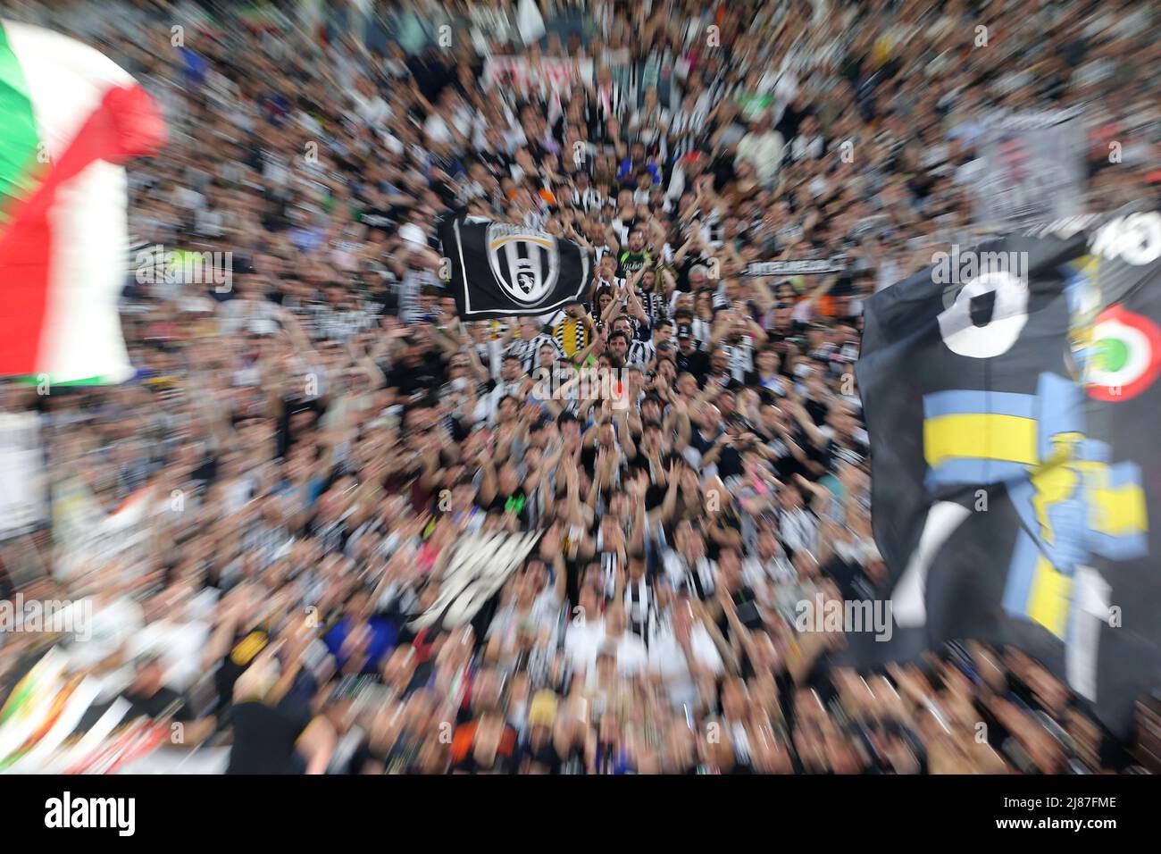 Rome, Italy, 11th May 2022. Juventus fans during the Coppa Italia match at Stadio Olimpico, Rome. Picture credit should read: Jonathan Moscrop / Sportimage Stock Photo