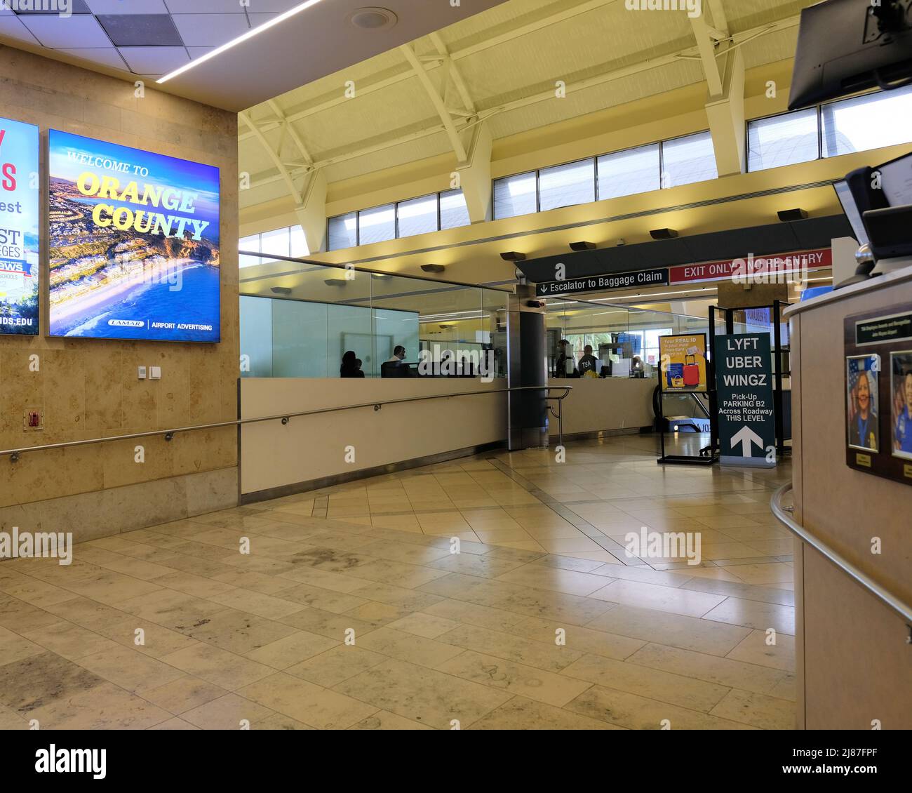 Welcome to Orange County advertising at John Wayne Airport, originally  named Orange County Airport, in Santa Ana, California, USA Stock Photo -  Alamy, image size:1300x1130