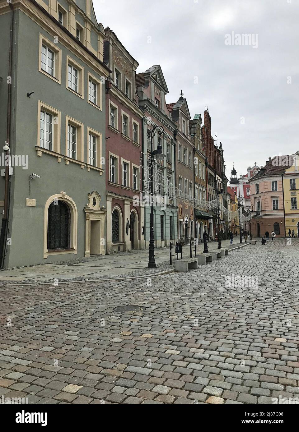 Wall of tenement in Old Town of Poznan, Poland Stock Photo