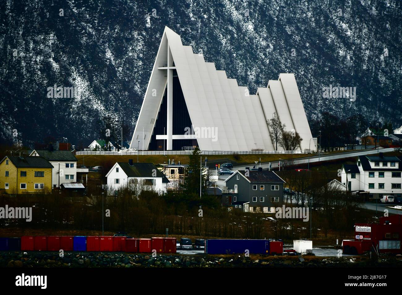 Eismeerkathedrale - die modernste Kirche Norwegens in Tromsö Stock Photo