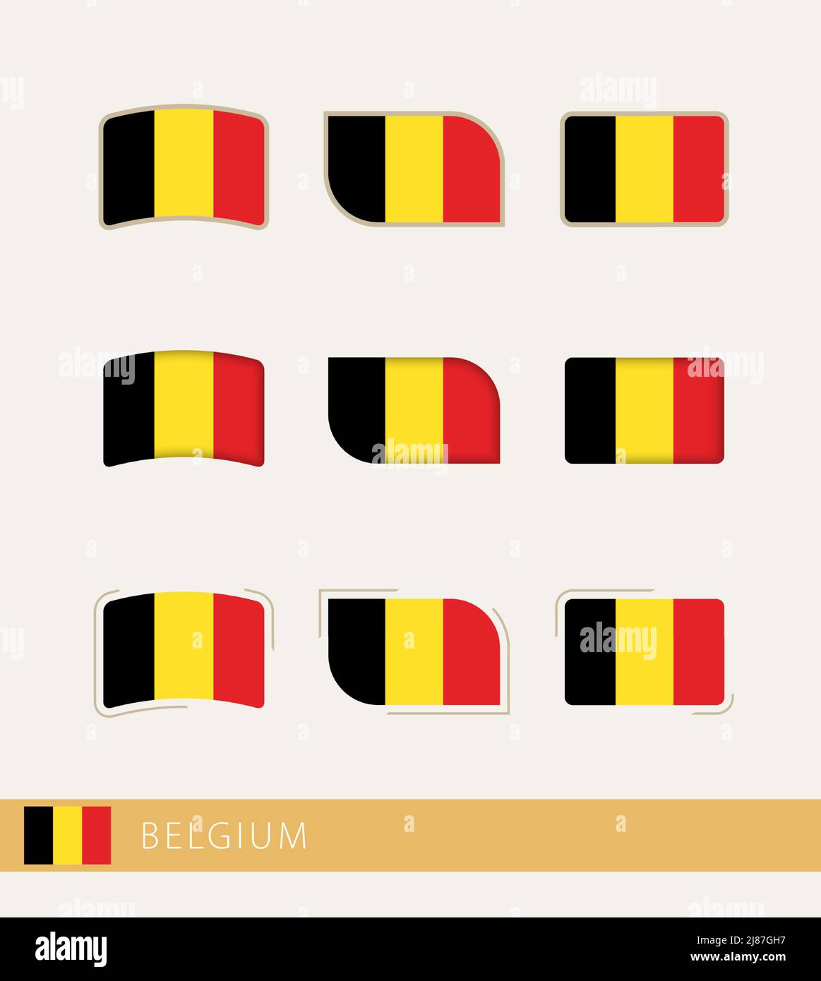 Vector flags of Belgium, collection of Belgium flags. Vector icon Stock ...