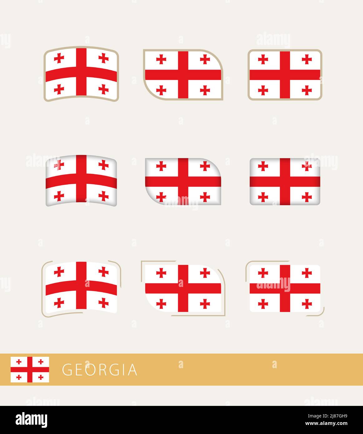 Vector flags of Georgia, collection of Georgia flags. Vector icon Stock ...
