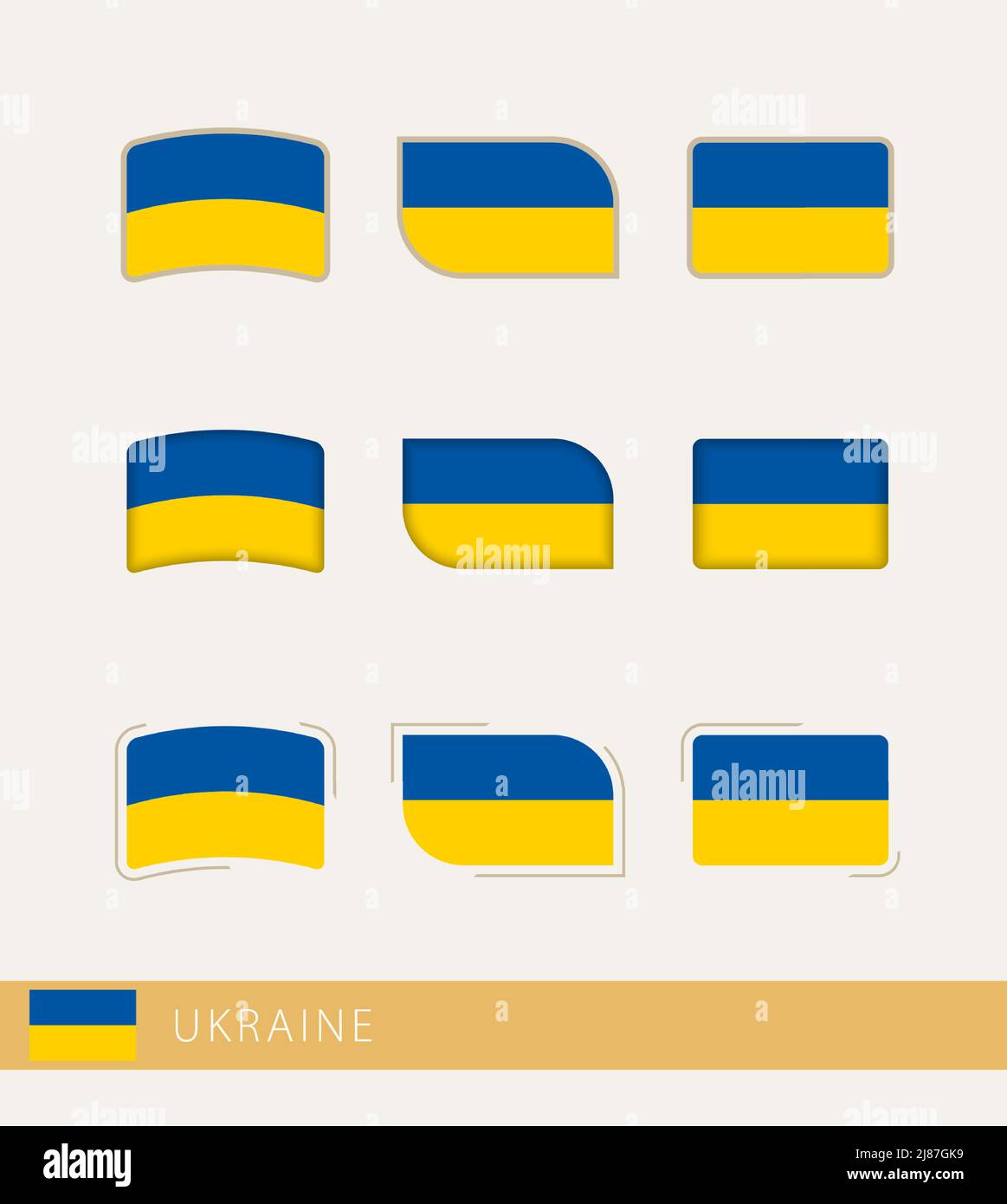 Vector flags of Ukraine, collection of Ukraine flags. Vector icon Stock ...
