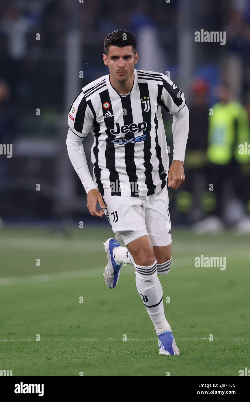 Rome, Italy, 11th May 2022. Alvaro Morata of Juventus during the Coppa Italia match at Stadio Olimpico, Rome. Picture credit should read: Jonathan Moscrop / Sportimage Stock Photo