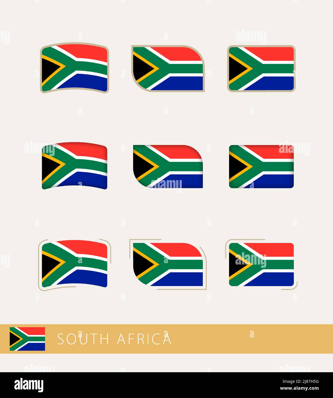 Vector flags of South Africa, collection of South Africa flags. Vector