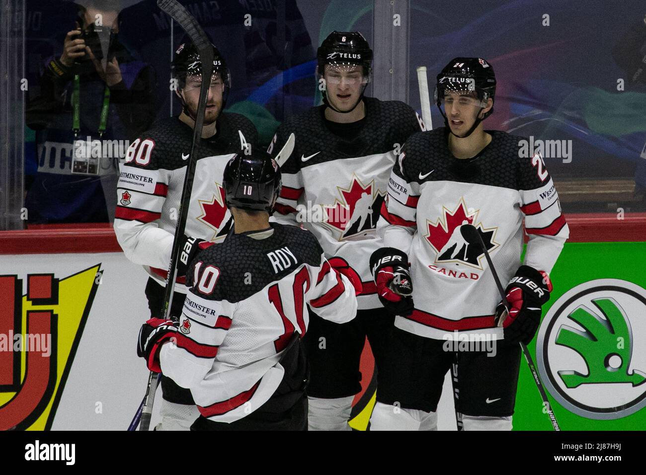 Ice Hall, Helsinki, Finland, May 13, 2022, Team Canada Goal Celebration